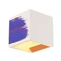 SLV Wandarmatuur PLASTRA CUBE hoekig G9, wit