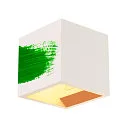 SLV Wandarmatuur PLASTRA CUBE hoekig G9, wit
