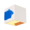 SLV Wandarmatuur PLASTRA CUBE hoekig G9, wit