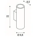 Wandarmatuur ENOLA B UP/DOWN GU10 IP20, zwart dimbaar