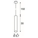 SLV Pendant luminaire ENOLA B PD-1, IP20, GU10 QPAR51, Ø 6,7cm / H 30cm, aluminium, white
