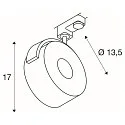 SLV 3-fase spot KALU TRACK LED PHASE incl. 3-Fase Adapter, incl. Netvoeding, cardanisch draaien IP20, wit dimbaar