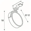 3-fase spot KALU TRACK QPAR111 incl. 3-Fase Adapter, cardanisch draaien, met Lamphouder GU10 IP20, zwart