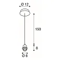 Pendelarmatuur FENDA zonder lampenkap E27 IP20, zwart dimbaar