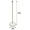SLV FENDA Floor lamp I, E27 max. 60W, H 145cm, shade excl., black