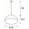SLV Pendelarmatuur FORCHINI M PD-1 E27, goud, zwart