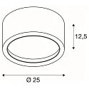 SLV Plafondarmatuur FERA 25, gesatineerd, wit 