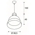 Pendelarmatuur PARA 380 rond, met lampenkap E27 IP20