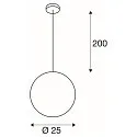 SLV Pendant luminaire ROTOBALL 25 white, E27