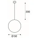 SLV Pendant luminaire ROTOBALL E27, silver-grey, whiteer Kunststoff, E27