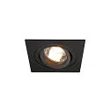 Inbouwarmatuur PIREQ QPAR51 SQUARE DOWNLIGHT draaibaar, roteerbaar GU10 IP20, zwart mat dimbaar