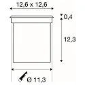 SLV Premium LED Outdoor Floor recessed luminaire ROCCI 125 SQUARE, IP67, stainless steel 316, 8.6W 120° 3000K 580lm