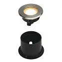 SLV Vloerinbouwarmatuur DASAR® FLAT 80 rond, stijf, toegankelijk IP65 / IP67, rvs geborsteld 