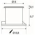 SLV Vloerinbouwarmatuur DASAR® FLAT 80 rond, stijf, toegankelijk IP65 / IP67, rvs geborsteld 