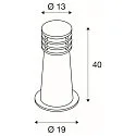 SLV Staande armatuur voor buiten RUSTY® ROUND 40 klein, rond E27 IP55, roest dimbaar