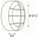 SLV Wall luminaire BULAN GRID, round, E27, max. 2x25W, white