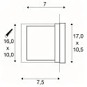 SLV Wandarmatuur voor buitenshuis BRICK LED DOWNUNDER LED IP54, zilvergrijs