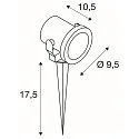 SLV Armatuur met grondpen NAUTILUS 10 met stekker, instelbaar GU10 IP55, rvs geborsteld dimbaar