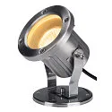 Buitenspot NAUTILUS QPAR51 met open kabel, instelbaar GU10 IP55, rvs dimbaar