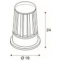 SLV Sokkelarmatuur CONE bekabeld, conisch E27 IP54, antraciet dimbaar