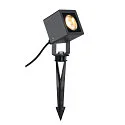Armatuur met grondpen NAUTILUS 10 CUBE cubusvorm, met stekker, instelbaar IP44 / IP65, antraciet 