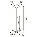 SLV Staande armatuur voor buiten ARROCK STONE 75 COB hoekig, lang LED IP55, basaltgrijs, rvs 