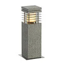 Staande armatuur voor buiten ARROCK GRANITE 40 hoekig, met diffuser E27 IP44, rvs, grijs, salt & pepper dimbaar