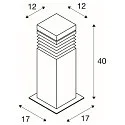 SLV Staande armatuur voor buiten ARROCK GRANITE 40 hoekig, met diffuser E27 IP44, rvs, grijs, salt & pepper dimbaar