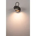 SLV Wandarmatuur voor buitenshuis SITRA 360 WL GX53 IP44, antraciet dimbaar