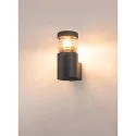 SLV Wandarmatuur voor buitenshuis F-POL WALL cilindrisch E27 IP54, antraciet dimbaar