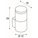 SLV Wandarmatuur voor buitenshuis F-POL WALL cilindrisch E27 IP54, antraciet dimbaar
