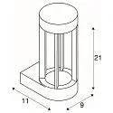 Wandarmatuur voor buitenshuis SLOTS WALL cilindrisch, direct / indirect, schakelbaar IP44, antraciet 