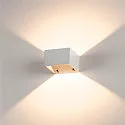SLV Wandarmatuur voor buitenshuis LOGS WALL up down, hoekig, indirect LED IP65, wit 