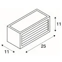 SLV Wandarmatuur BOX-L 1-vlams, hoekig E27 IP44, wit dimbaar