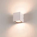 SLV Wandarmatuur voor buitenshuis SITRA CUBE up down, cubusvorm GX53 IP44, wit dimbaar