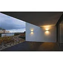 SLV Wandarmatuur voor buitenshuis SITRA CUBE up down, cubusvorm GX53 IP44, wit dimbaar