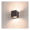 SLV Wandarmatuur voor buitenshuis SITRA CUBE up down, cubusvorm GX53 IP44, antraciet dimbaar