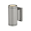 Wandarmatuur voor buitenshuis MYRA UP/DOWN stijf, direct / indirect GU10 IP55, zilvergrijs dimbaar