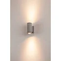 Wandarmatuur voor buitenshuis MYRA UP/DOWN stijf, direct / indirect GU10 IP55, zilvergrijs dimbaar