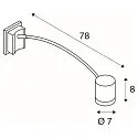 Display-armatuur MYRA DISPLAY CURVE 1-vlams, roteerbaar, met scharnierende arm, kantelbaar GU10 IP55, zilvergrijs dimbaar