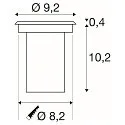 SLV LED Floor recessed luminaire DASAR LED HV Outdoor luminaire, round, stainless steel 316, 40°, 5W, PowerLED, 3000K, IP67