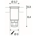 SLV Vloerinbouwarmatuur DASAR® 370 LV plat, stijf, toegankelijk, schakelbaar IP65 / IP67, rvs geborsteld 