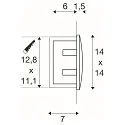 LED Wall recessed luminaire DOWNUNDER OUT LED L, 0,96W, 3000K, IP55