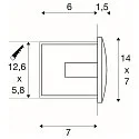 SLV LED Wall recessed luminaire DOWNUNDER OUT LED M, 0,96W, 3000K, IP55, white