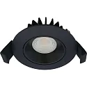 Inbouwarmatuur VELIA LOW PROFILE rond IP44, zwart mat dimbaar 5,5W 310lm 2700K