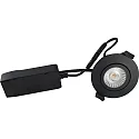 recessed luminaire LOW PROFILE round IP54, black matt dimmable 6W 510lm 4000K