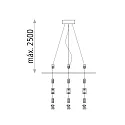 ACB Pendelophanging LISBOA 40 - ON-OFF / TRIAC - 250CM 3-voudig, wit mat