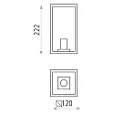 ACB Wandarmatuur CUBE 16/2039-12  E27 IP54, antraciet dimbaar