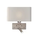 Wandarmatuur ROMEO 16/3971 met schakelaar, met USB-aansluiting, instelbaar E27 IP20, nikkel mat