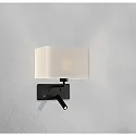 ACB Wandarmatuur ROMEO 16/3971 met schakelaar, met USB-aansluiting, instelbaar E27 IP20, nikkel mat
